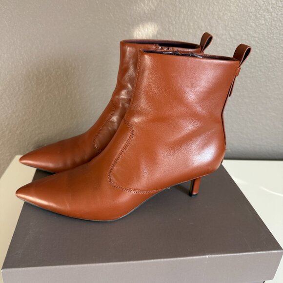 Franco Sarto Womens Brown Leather Booties - Picture 5 of 12